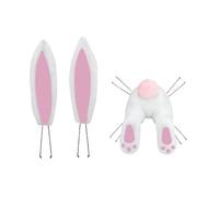 Bunny Wreath Attachment - 2 pezzi Easter Bunny Ears and Butt Set per fai da te Wreaths, Plush Poseable Easter Decor With Wire Inserts, Primavera Holiday Door Decoration For Home & Party | Wreath Not