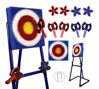 BunnyBoo Axe Toss Setole Target Safe Indoor / Outdoor Play Set per adulti/bambini con 4 assi e 4 freccette, design robusto e leggero per cortile, campeggio, feste, team building