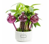 BunnyCare Globi autoirriganti in vetro viola a forma di melograno, irrigazione automatica per piante da interno per 5-7 giorni, globi di irrigazione regolabili in vetro per piante in vaso, regali per