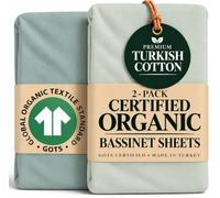 Bunnyjik 2 x lenzuola GOTS 100% cotone biologico per culla, 33 x 20 e 35 x 19 cm, compatibili con Maxi Cosi Iora, Baby Delight, Koola Baby Bond, Harppa Cudly 3 in 1 - Boy, Girl Plush Comfort