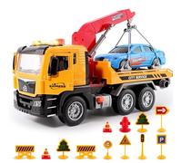 BunnyJOY Carro rimorchio giocattolo a partire dai 3 4 5 6 anni di età, luce e suono, veicolo da traino a attrito per bambini, camion auto giocattolo veicoli, regalo per bambini e ragazze
