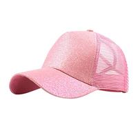 Buns Visor Glitter Plain Unisex Messy Trucker Coda di cavallo Cap Cap Cap L A Gear, rosa, Taglia unica