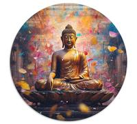Buntes Kunst-Buddha-Puzzle für Erwachsene, 1000 Teile, Kartonpuzzle, ideal als Dekoration für Zuhause und Büro, perfektes Geschenk zum Geburtstag, 1000 Teile (67,5x67,5cm)