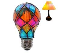 Buntglas LED Glühbirne, E26 4W 120V LED Glühlampe, Dekorative Glühlampe, Für Partys, Halloween, Festliche Anlässe, Nachttischlampen, Innenbereiche, Weihnachten, Zimmer, Gärten, Balkone