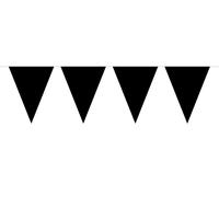 Bunting Black 10 metres long with 15 Flags Triangle Plastic