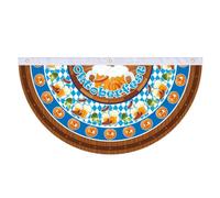 Bunting Flags, Oktoberfest Blue Bavarian Pleated Half Fan Banner Decor