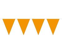 Bunting Orange 10 metres with 15 Flags, Triangle Plastic