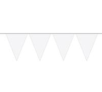 Bunting White 10 metres long with 15 Flags Triangle Plastic