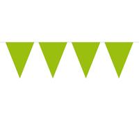 Bunting XL Green 10 metres long, 15 Triangle Flags, Plastic Pack of 1 Lime