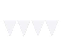 Bunting XL White 10 metres long, 15 Triangle Flags, Plastic Pack of 1 White