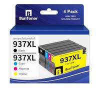 BunToner 937 XL - Cartucce d'inchiostro Reconditionné pour HP 937XL Multipack per HP OfficeJet Pro 9120e 9122e 9720e 9730e 9117b 9110b 9120b 9130b