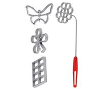 Bunuelos - Stampo per frittelle con manico staccabile, set di 4 per rosette, utensili da cucina per torte fritte, cialde, fritte, gamberetti, fritti, pasticceria croccante