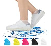 Buoaeoai Anti Slip Waterproof Shoe Covers, Affectionk Anti-Slip Waterproof Shoe Covers, Reusable Non Slip Rubber Rain Shoe Cover, Waterproof Shoe Covers Outdoor (M,White)