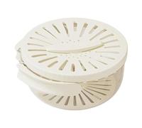 Buoaeoai Multifunctional Fruit And Vegetable Washing Bowl, 3 in 1 Kitchen Colanders Bowl with Lid, Kitchen Dual-Layer Draining Basket with Foldable Handle for Vegetable Washing, Fruit (White)