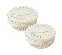 Buoaeoai Multifunctional Fruit And Vegetable Washing Bowl, 3 in 1 Kitchen Colanders Bowl with Lid, Kitchen Dual-Layer Draining Basket with Foldable Handle for Vegetable Washing, Fruit (2Pcs White)