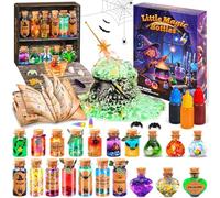 BUOAZR Pozioni Magiche Bambina, Kit di Pozioni per Bambini, Mescolare 20 Bottiglie di Pozione Strega Bagliore con Calderone Magico, Giocattolo Creativo Regalo per Bambini 6-12 Anni