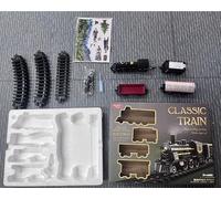 BUOAZR Trenino Elettrico per Bambini, Classico Treno Vapore Giocattolo con Fumo, Luci e Suoni, Trenino Sotto Albero di Natale, Train retrò natalizio con 4 Carri Treno, Decorazioni Natalizie