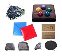 Buobiy Korean Traditional Play Game - Gonggi Jack Stone Pebbles Set, Korean Folk Game Set,Stone Catching Game, Hand Eye Coordination Training Toy (C)