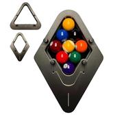 Buobiy Sistema professionale progettato con precisione che elimina le lacune, rack per palline da biliardo a 8 palline/9 palline professionali/triangolari diamantate, elimina gli spazi vuoti e offre