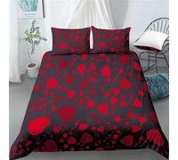 Buohwiwe Copripiumino Singolo Cuore D'amore Rosso 135x200 cm Microfibra Ultra Morbida Set Copripiumino Romantico Nel Cuore Biancheria da Letto Reversibile Copri Piumino con Federe a/4775
