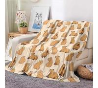 Buohwiwe Plaid Coperta Pile Capibara Plaid Pile Cartone Animato 3D Coperte Flanella Animale 130x150 cm Singolo per Letto e Divano Blanket Peluche Morbida e Calda 7674y