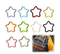 BUOKSLLY Pack of 10 Star Carabiner Key Rings, Durable, Compact 4,1 x 0,4 cm, Ideal for DIY Backpack Travel and Camping Perfect Outdoor Accessory (10 Colours)