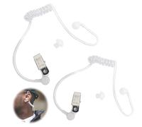 BUOKSLLY Set di 2 tubi acustici trasparenti Bi Directional Earphone Sound Tube Ideale per Earphones for Bodyguard & Security, Durable with Retaining Clip