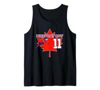 Buon 11° Compleanno Boy Canada Maple Leaf Hockey Canotta