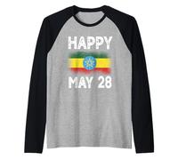 Buon 28 maggio Giorno della Costituzione dell'Etiopia Maglia con Maniche Raglan