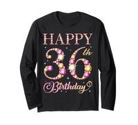 Buon 36° Compleanno Festa di Compleanno per Uomini e Donne di 36 Anni Maglia a Manica