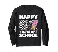 Buon 67° Giorno di Scuola Cute Ice Cream 100 Days Smarter Kid Maglia a Manica
