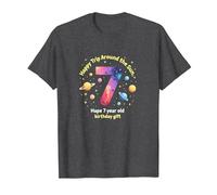 Buon 7° Viaggio Intorno al Sole Regalo di Compleanno Maglietta, Uomo, Grigio Scuro, 6XL
