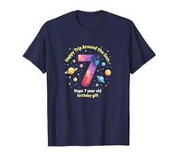 Buon 7° Viaggio Intorno al Sole Regalo di Compleanno Maglietta, Uomo, Navy, XL