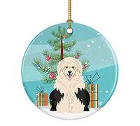 Buon Albero Di Natale Vecchio Pastore Inglese Ornamento In Ceramica Natalizia Con Cordino Ciondoli Decorazione Albero Di Natalizia Ceramica Addobbi Per Natale
