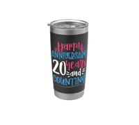 Buon anniversario 20 anni contando il ventesimo anniversario di matrimonio Bicchiere termico in acciaio inox doppia parete