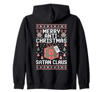 Buon Anti-Natale Satana Claus Abbigliamento Festivo Felpa con Cappuccio