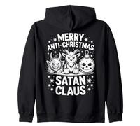 Buon Anti-Natale Satana Claus Abbigliamento Festivo Felpa con Cappuccio