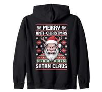 Buon Anti-Natale Satana Claus Abbigliamento Festivo Felpa con Cappuccio