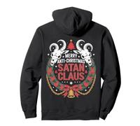 Buon Anti-Natale Satana Claus Abbigliamento Festivo Felpa con Cappuccio
