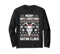 Buon Anti-Natale Satana Claus Abbigliamento Festivo Maglia a Manica