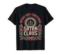 Buon Anti-Natale Satana Claus Abbigliamento Festivo Maglietta