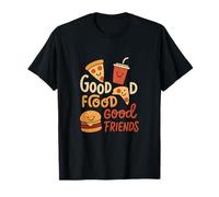 Buon Cibo Good Friends Pizza Burger Soda Design Maglietta