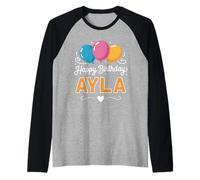 Buon Compleanno Ayla Maglia con Maniche Raglan