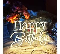 Buon Compleanno Bianco LED Luce Notturna Decorazione Della Parete Del Partito Bar Art Decorazione Banner Compleanno Banner con USB Chain Light Modulator 5V 16.5 "* 10"