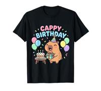Buon Compleanno Capybara Cute Animal Birthday Party Maglietta