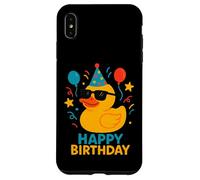 Buon compleanno Duckie carino anatra festa di compleanno Custodia per iPhone XS Max