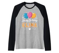 Buon Compleanno Elina Maglia con Maniche Raglan