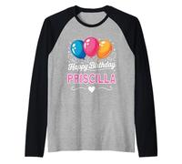 Buon Compleanno Priscilla Maglia con Maniche Raglan