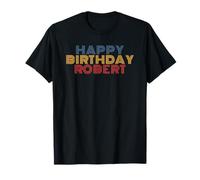 Buon Compleanno Robert Nome Personalizzato Retro Tipografia Maglietta