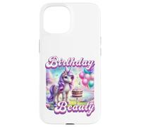 Buon compleanno unicorno principessa arcobaleno unicorno compleanno Custodia per iPhone 15